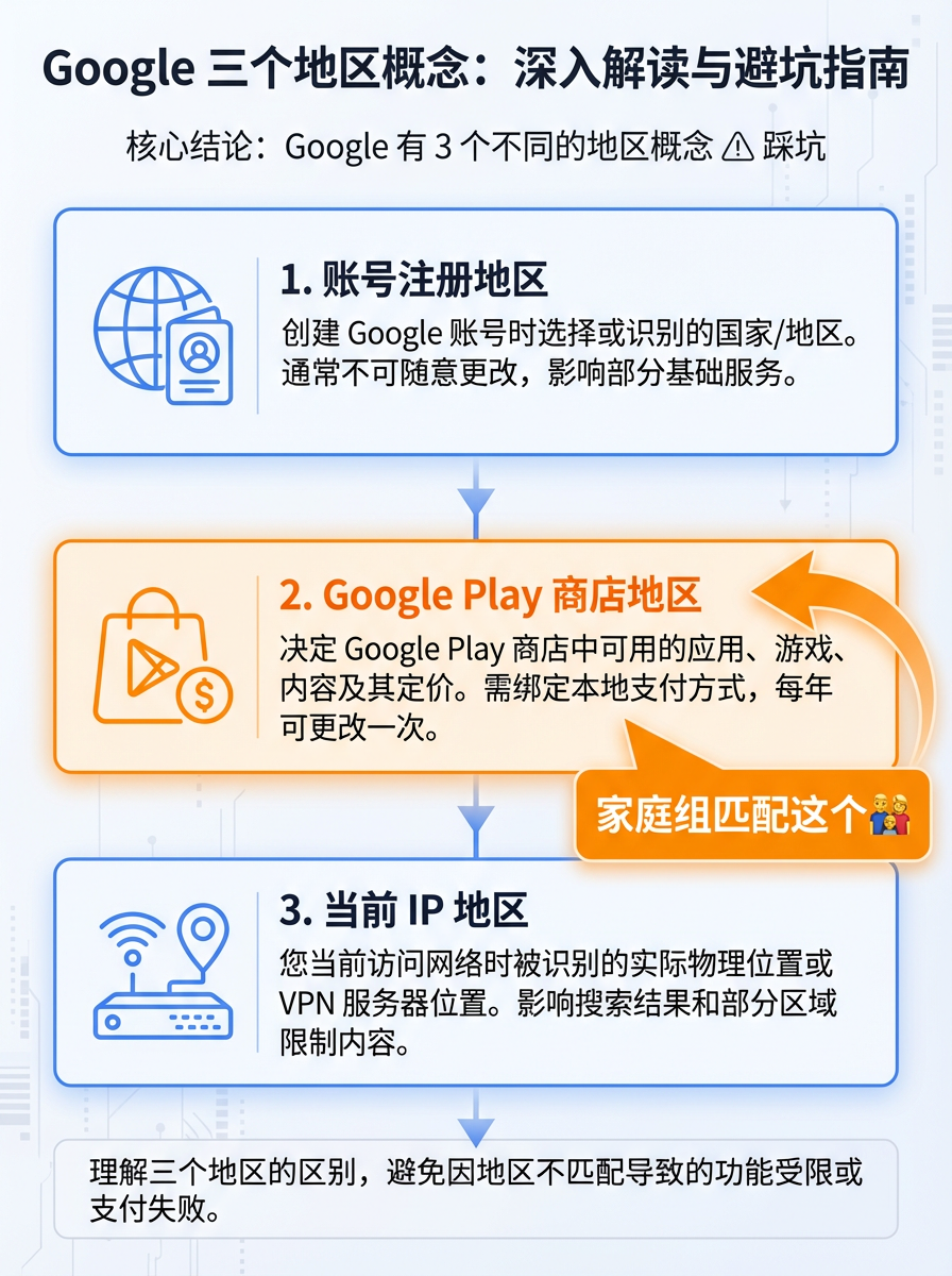 Google 三个地区概念对比图
